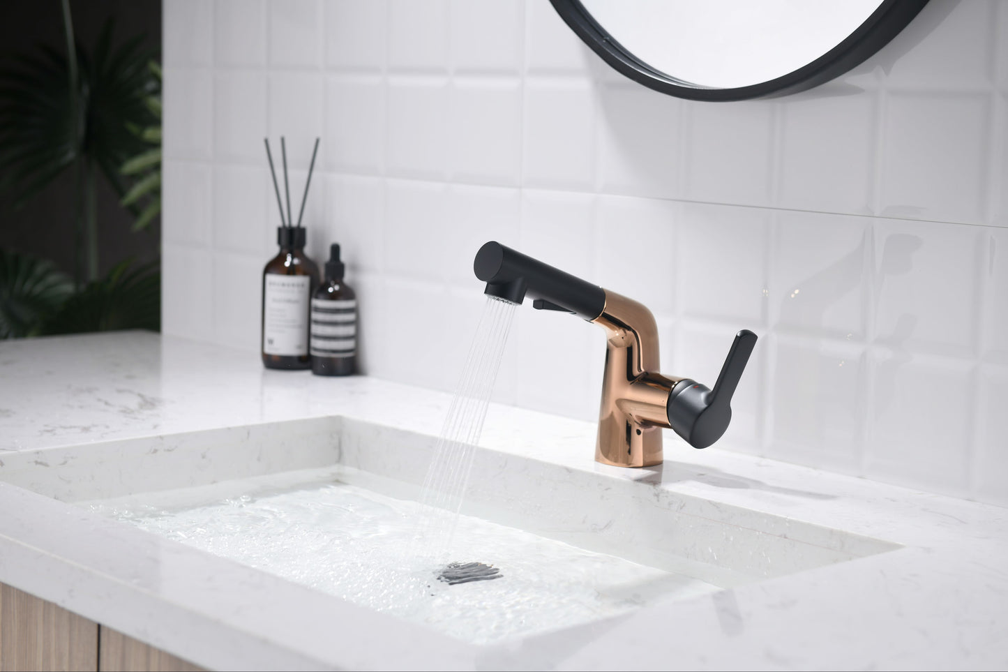 Mitigeur monocommande Lavabo WasserKraft coloris noir & Or