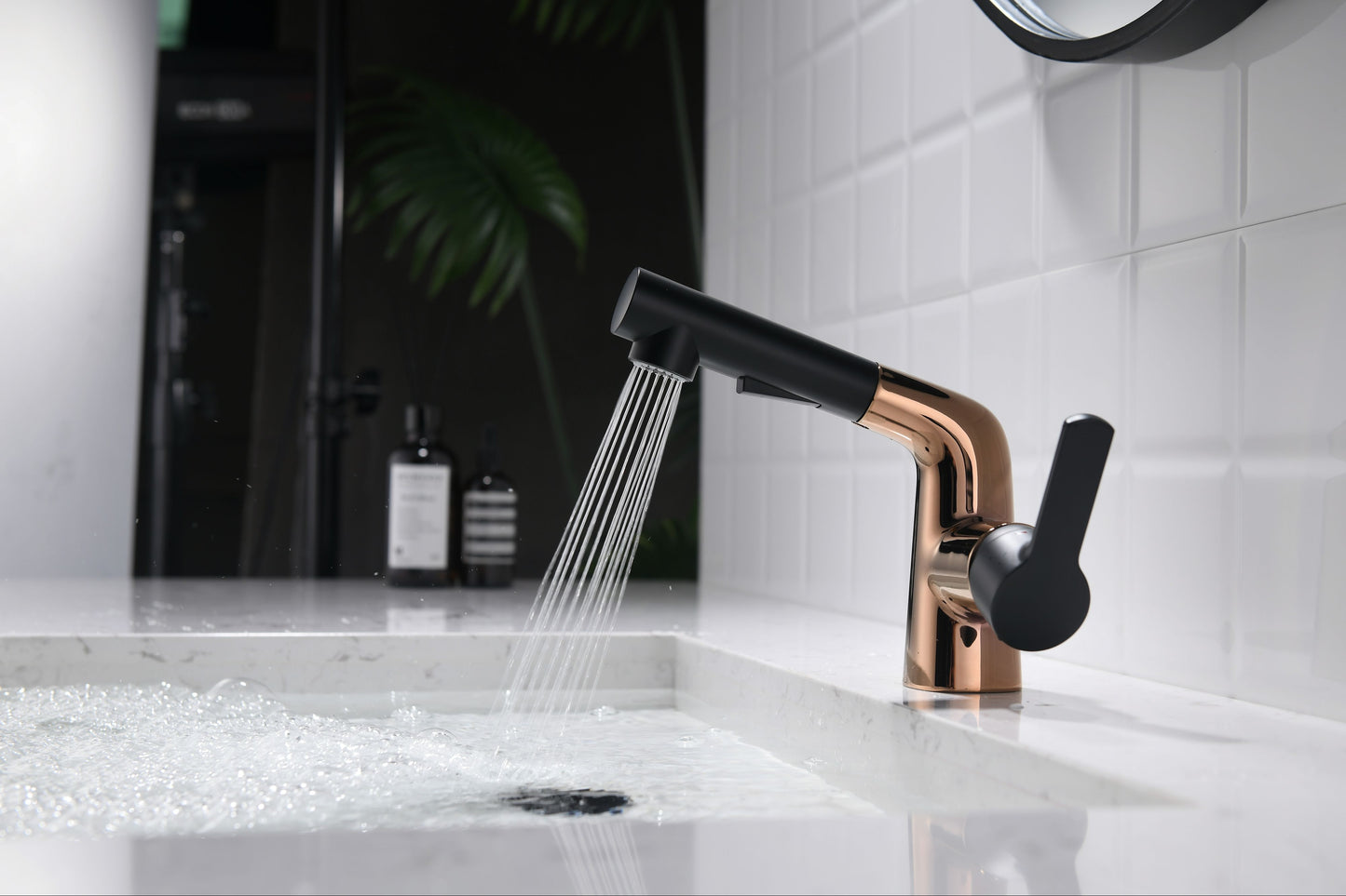 Mitigeur monocommande Lavabo WasserKraft coloris noir & Or