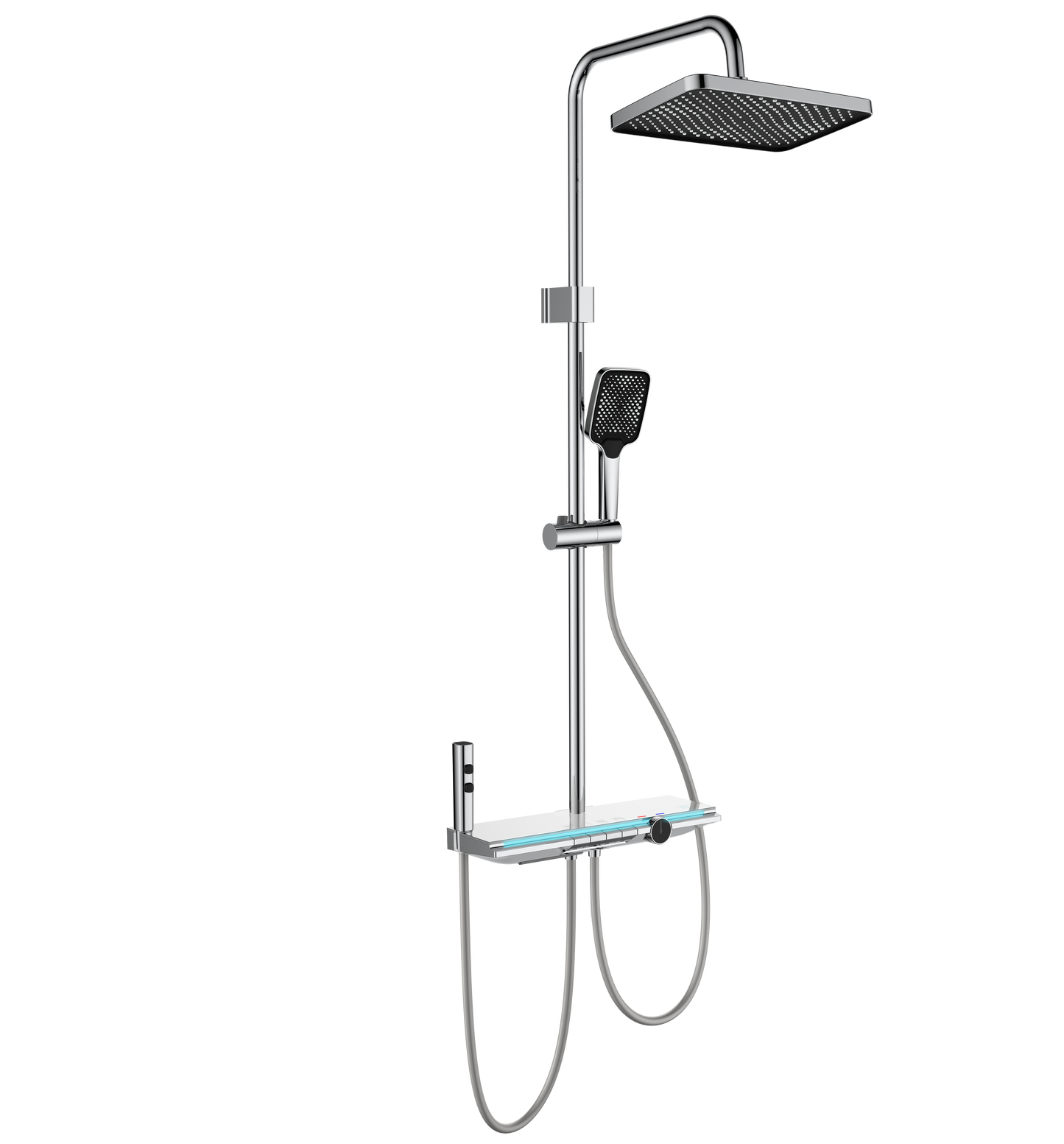 Colonne de douche WasserKraft numérique thermostatique à 4 fonctions Chromé