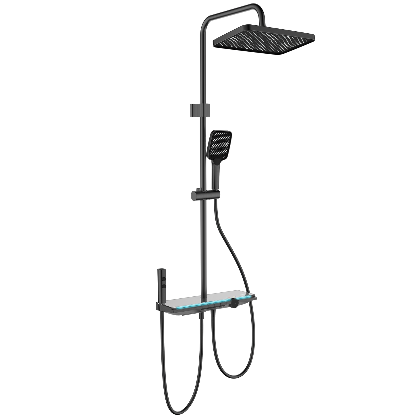Colonne de douche WasserKraft numérique thermostatique à 4 fonctions Anthracite