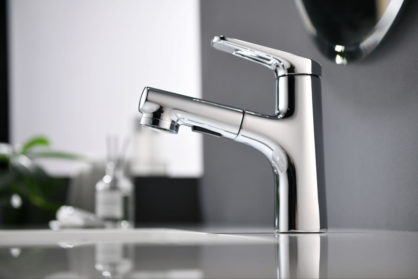 Mitigeur monocommande Lavabo WasserKraft avec bec exctractible coloris chromé
