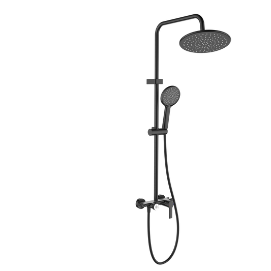 Colonne de douche monocommande avec pommeau Gris Brossé