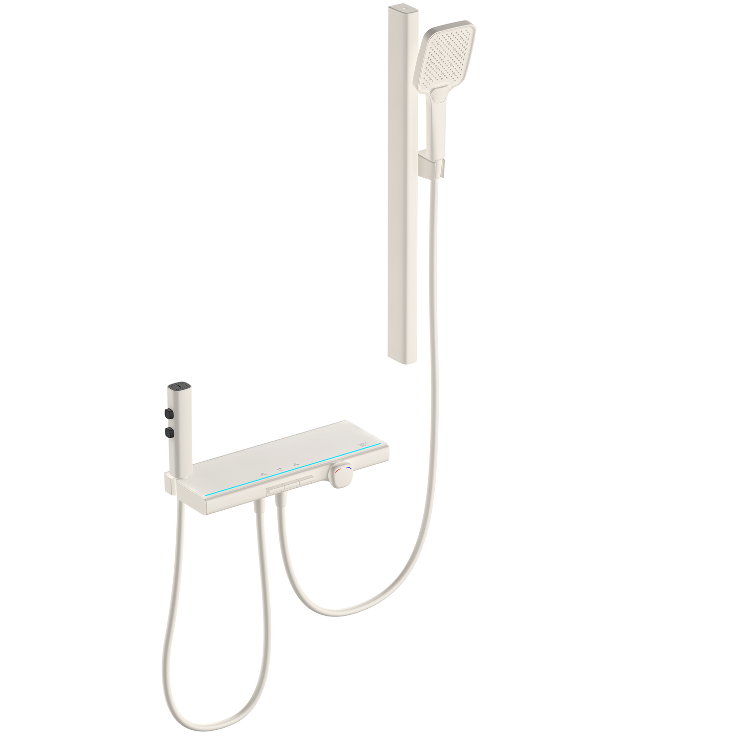Ensemble de douche thermostatique WasserKraft numérique Blanc